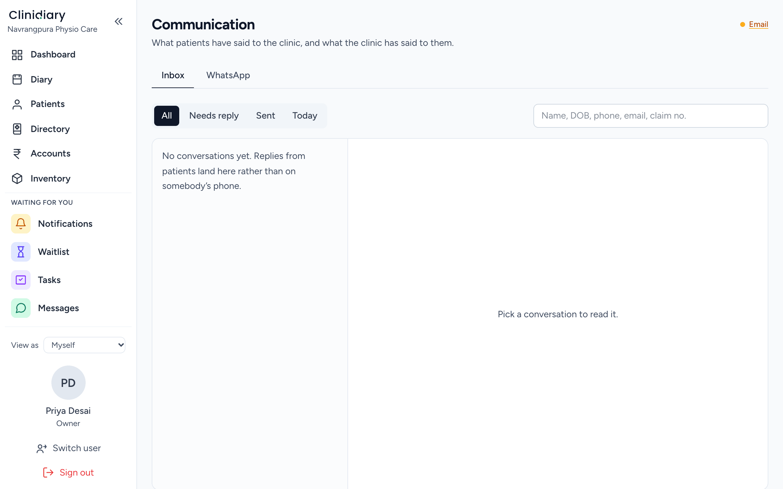 Communication — reminders, campaigns and two-way texts.